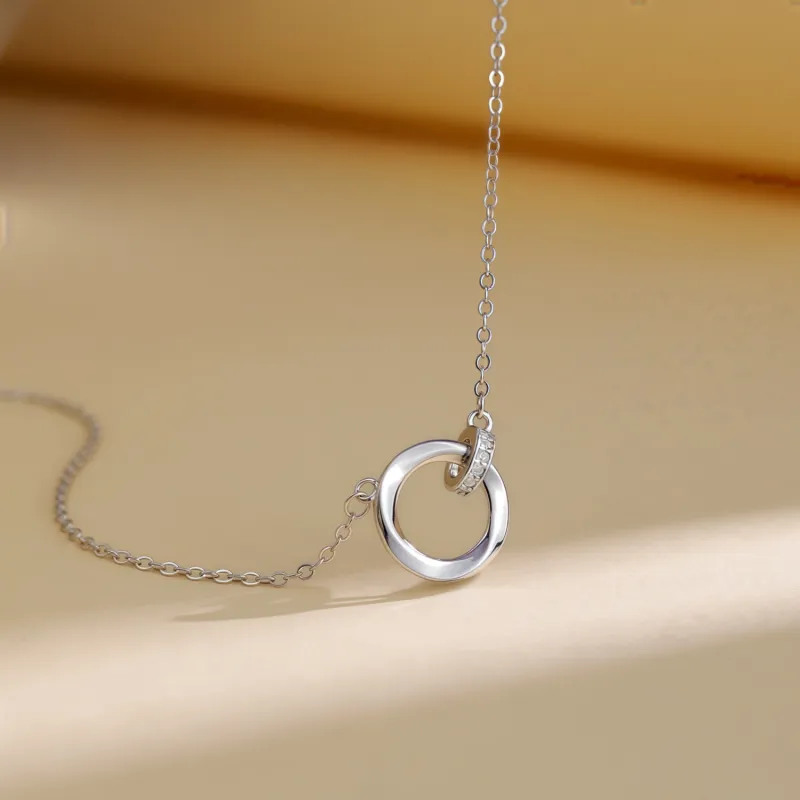Di Su Xing 925 Silver Zircon Necklaces Women's-5