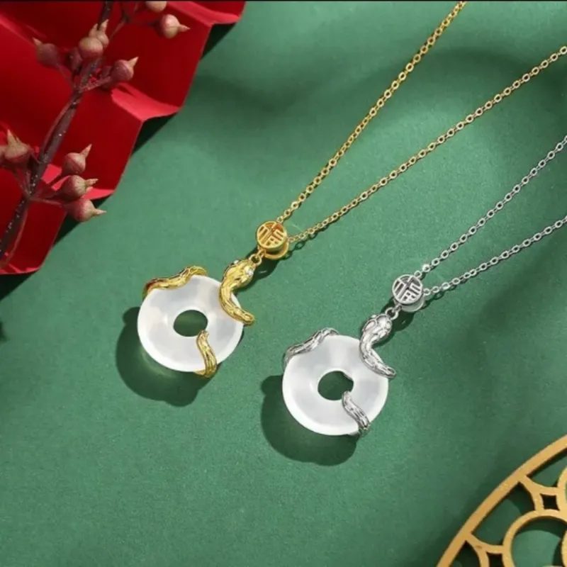 Di Su Xing Chalcedony Jade Necklaces Women's-4