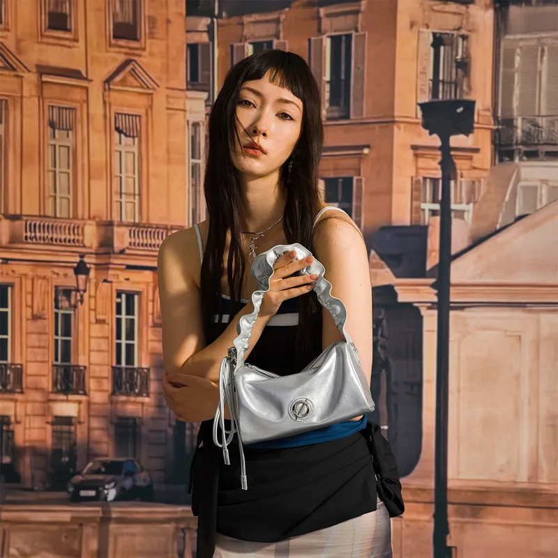 JELLYTOYBOY Cow Leather Cloud Cluster Lunch Box Bag One Shoulder Crossbody/Handbag Regular Women's Silver/Pink-6