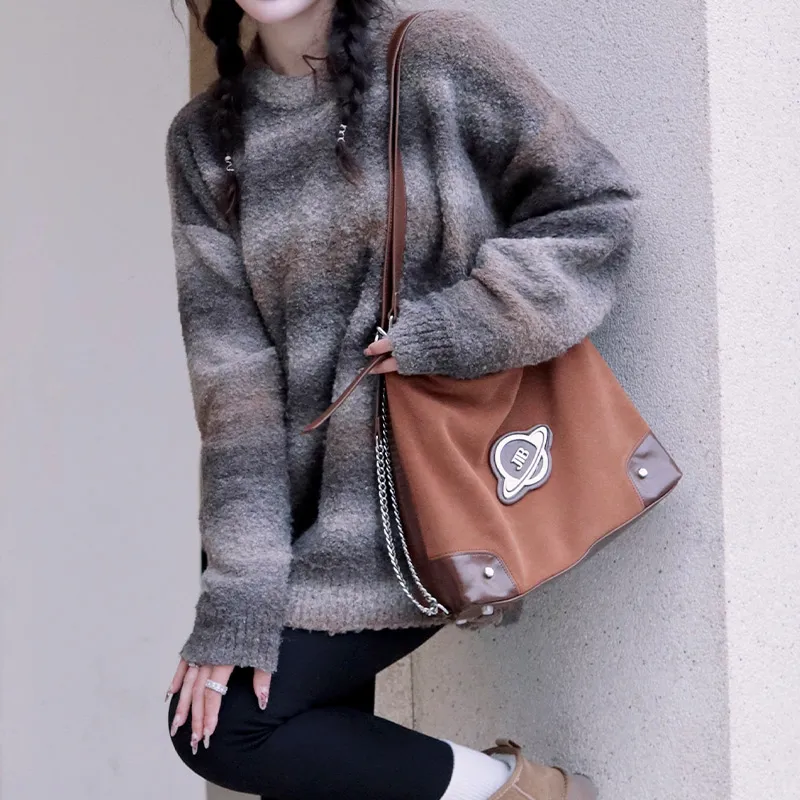 JELLYTOYBOY Cow Leather Leather Star Journey Bag Backpack Shoulder Bag Crossbody Bag Tote Women's Brown-3