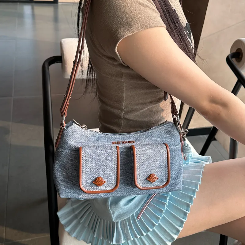 JELLYTOYBOY Cow Leather With Artificial Leather Planet Frame Shoulder Bag Shoulder Bag Women's Multicolor-13