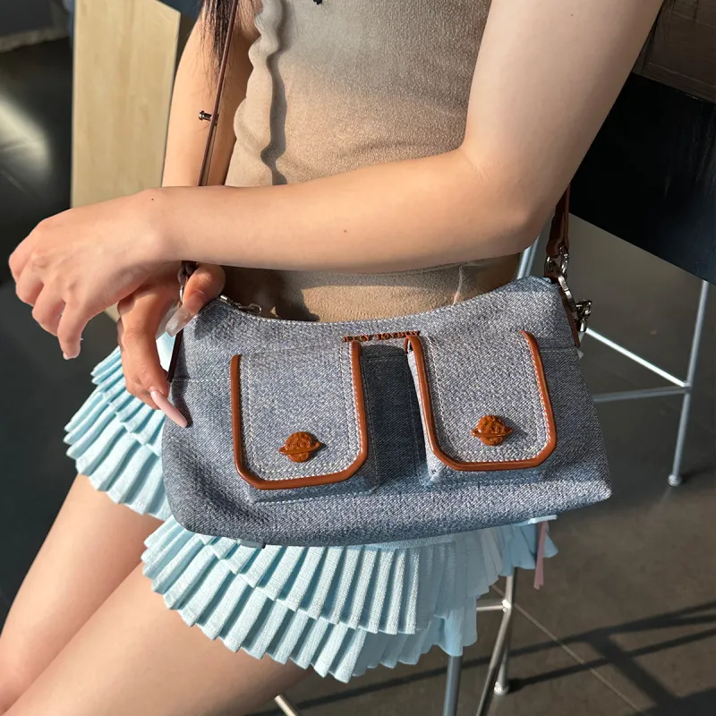JELLYTOYBOY Cow Leather With Artificial Leather Planet Frame Shoulder Bag Shoulder Bag Women's Multicolor-14