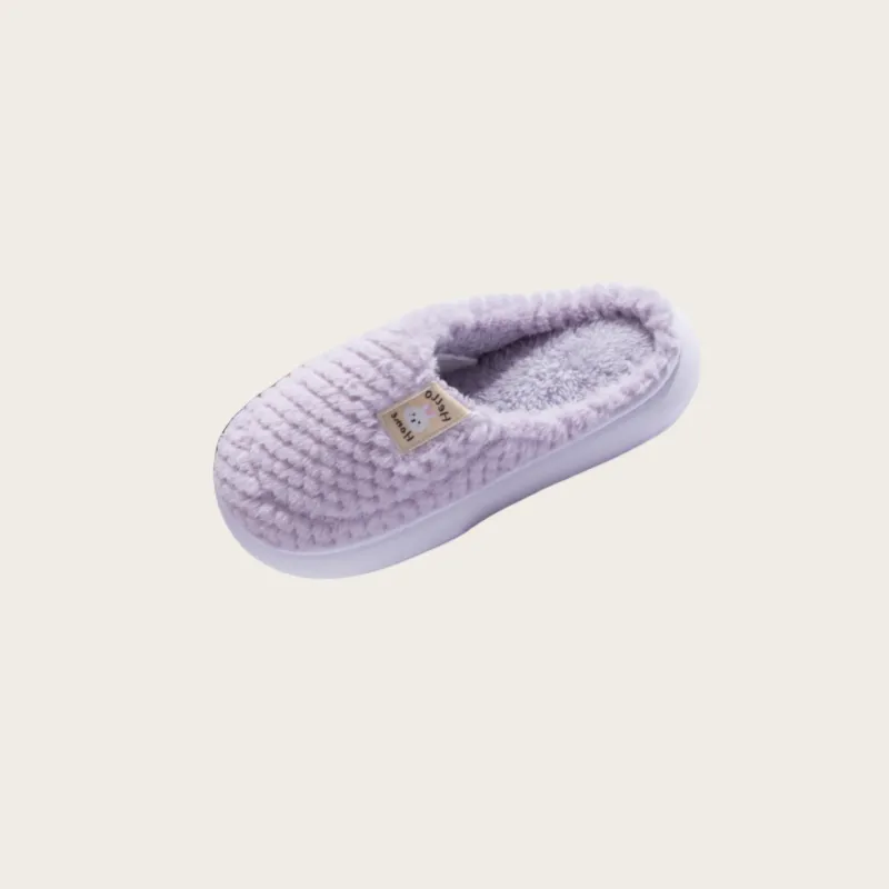Yalu Preferred Closed Toe Cotton Slippers Winter Couple Home Indoor Slip Resistant Fleece Lined Velvet Slippers-27