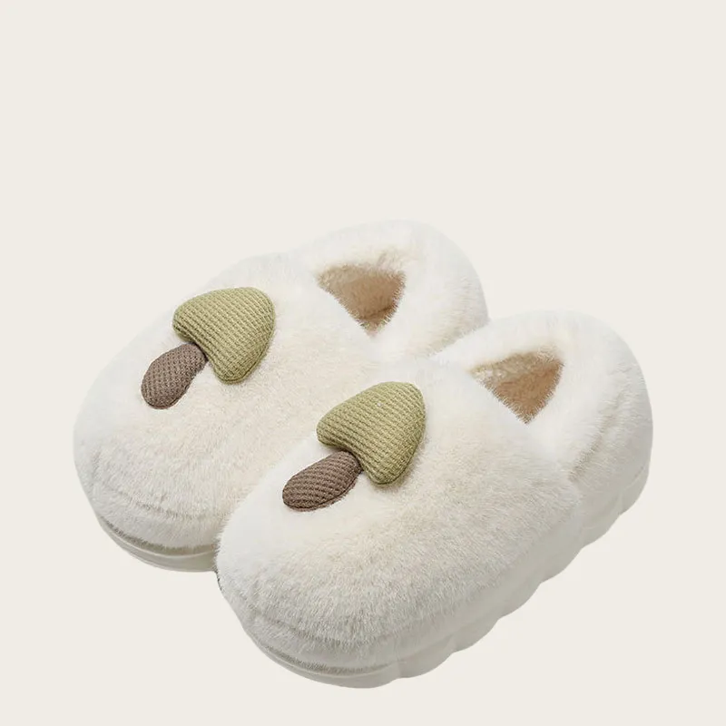 Yalu Preferred Closed Toe Cotton Slippers Winter Couple Home Indoor Slip Resistant Fleece Lined Velvet Slippers-5