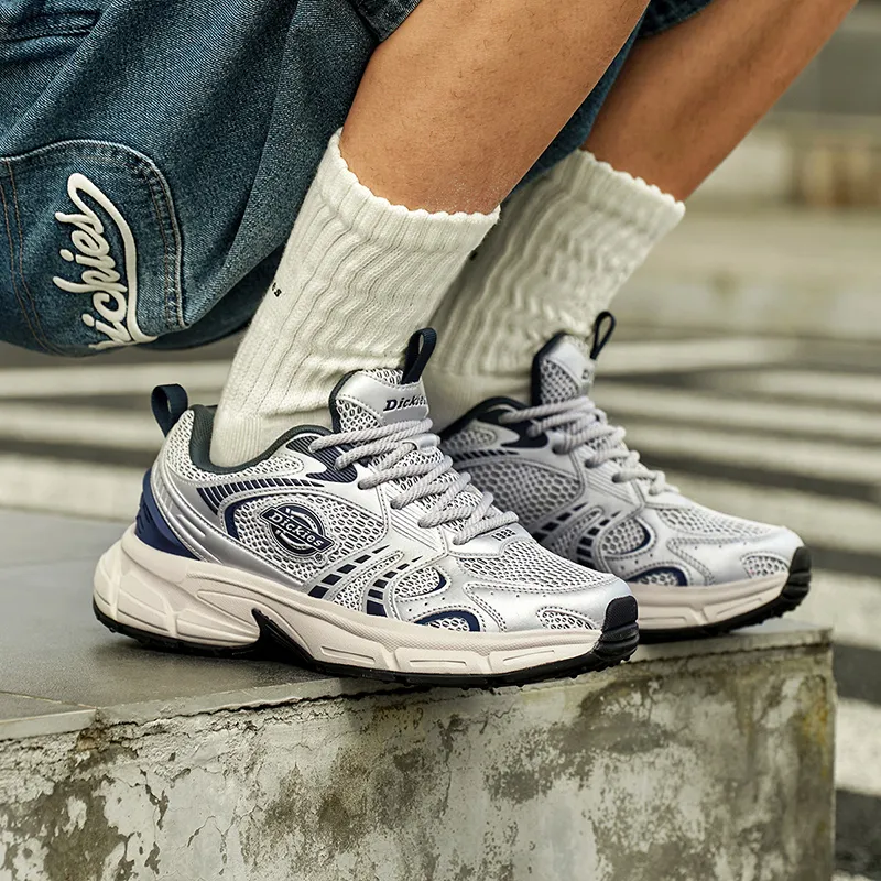 Dickies Durable Breathable Coverage Low-Top Chunky Sneakers Men's Silver Gray Blue-5
