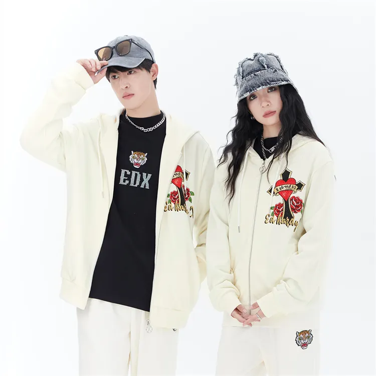 ED HARDY X Sweatshirts Unisex Ecru-2
