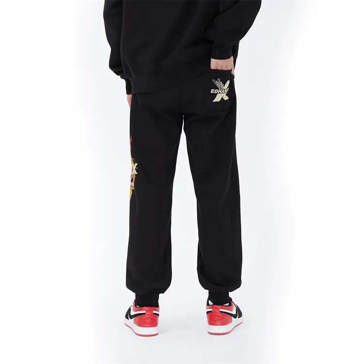 ED HARDY X Casual Pants Unisex Black-9