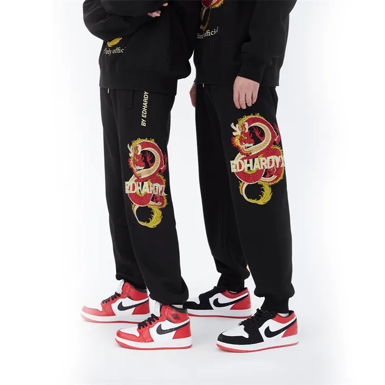 ED HARDY X Casual Pants Unisex Black-3
