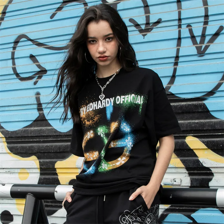 ED HARDY X T Shirts Unisex Black-2