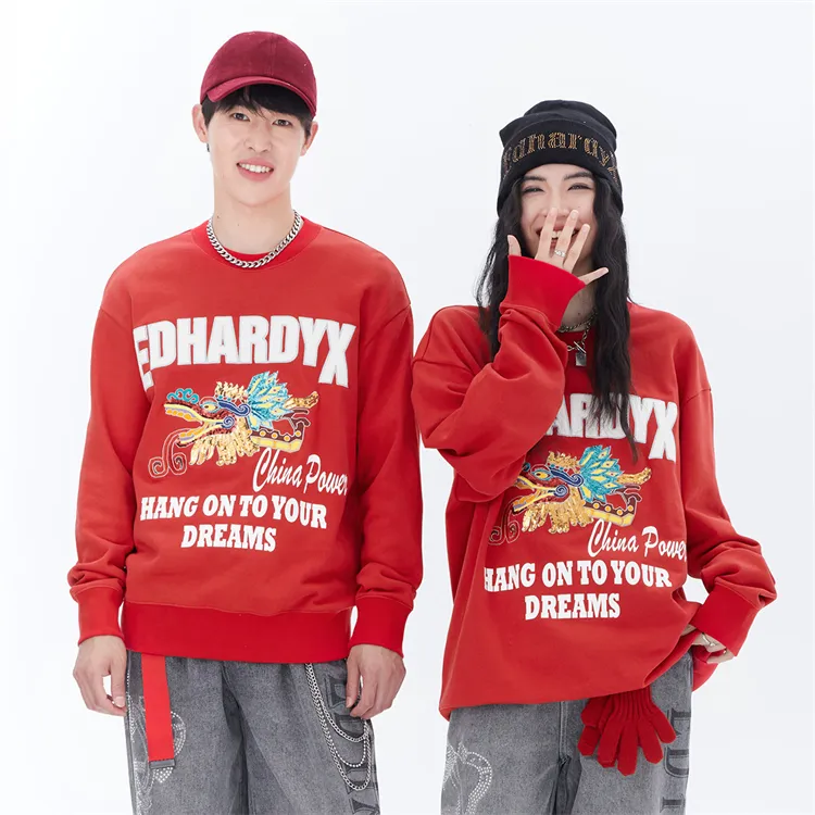 ED HARDY X Sweatshirts Unisex Red-2