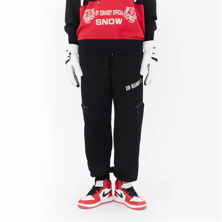ED HARDY X Knitted Sweatpants Unisex Black-5