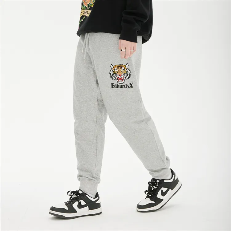 ED HARDY X Casual Pants Unisex Gray-4