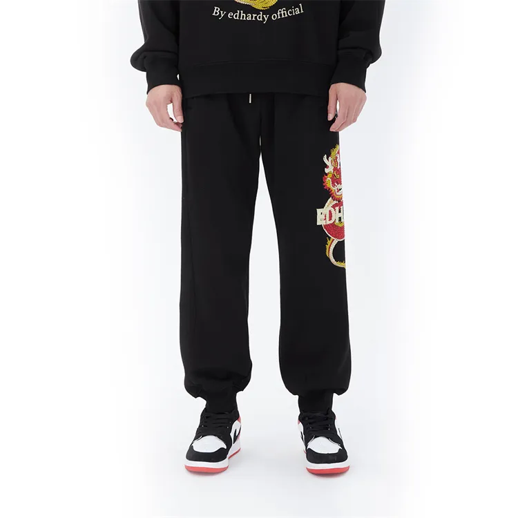 ED HARDY X Casual Pants Unisex Black-6