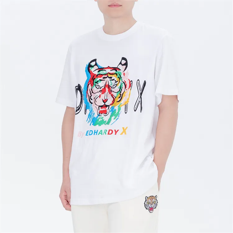 ED HARDY X T Shirts Unisex White-3