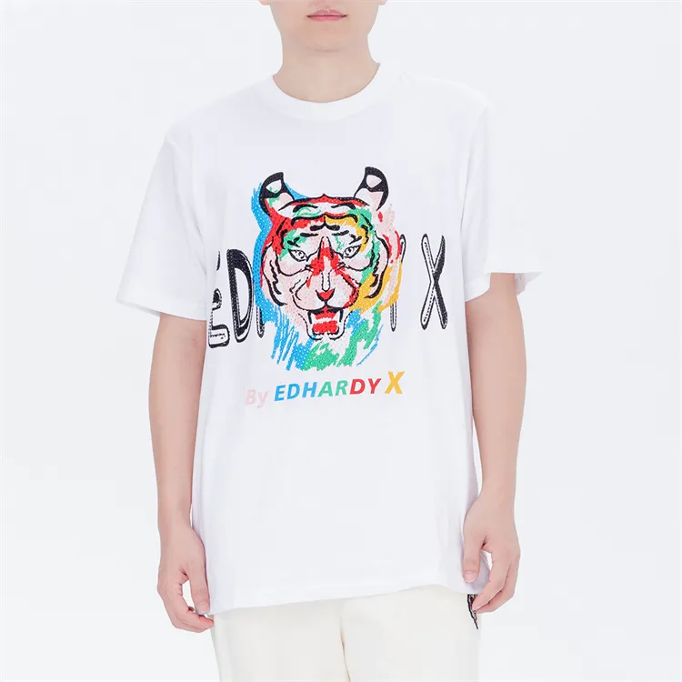 ED HARDY X T Shirts Unisex White-2