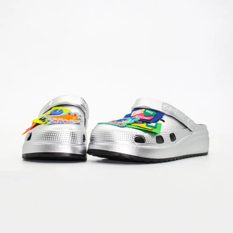 MESUCA Clogs Unisex Full Silver-2