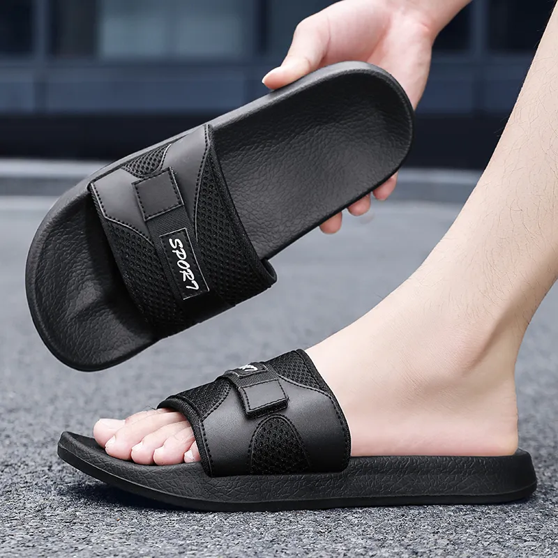 MESUCA Slip Resistant Odor Resistant Slide Slippers Men's Black-1