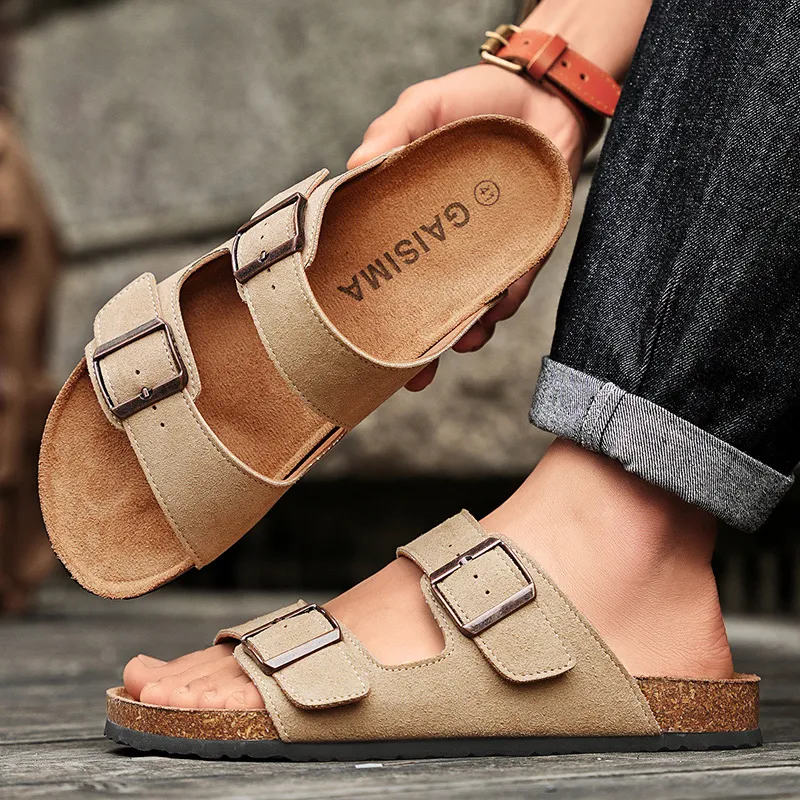 MESUCA Cork Sole Slip Resistant Slide Slippers Men's-2