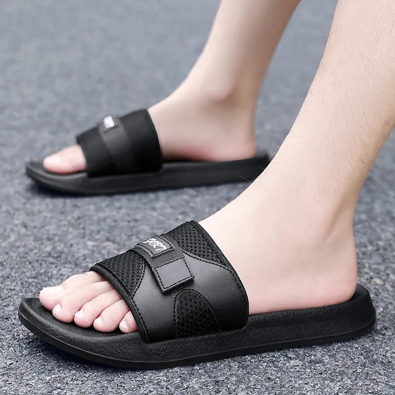 MESUCA Slip Resistant Odor Resistant Slide Slippers Men's Black-2