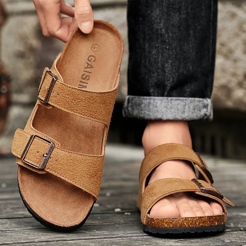 MESUCA Cork Sole Slip Resistant Slide Slippers Men's-11