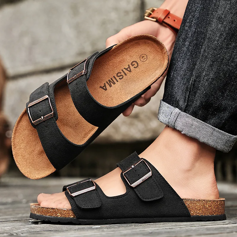 MESUCA Cork Sole Slip Resistant Slide Slippers Men's-6