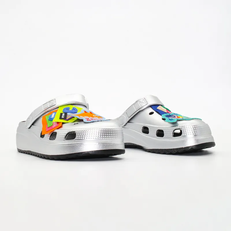 MESUCA Clogs Unisex Full Silver-3