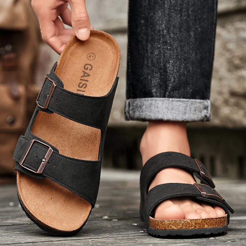 MESUCA Cork Sole Slip Resistant Slide Slippers Men's-7