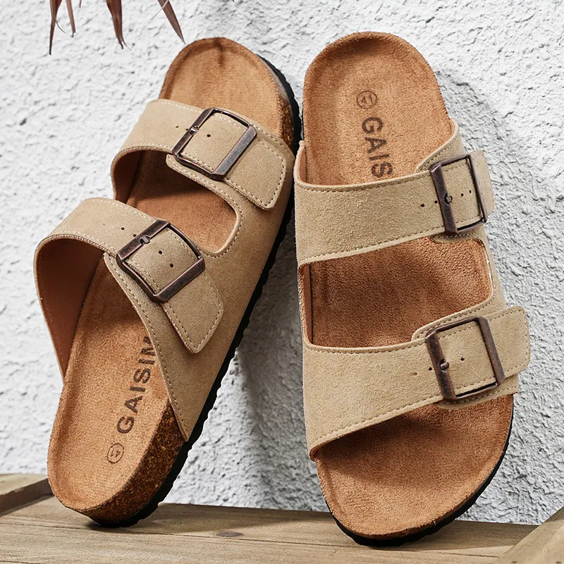 MESUCA Cork Sole Slip Resistant Slide Slippers Men's-1
