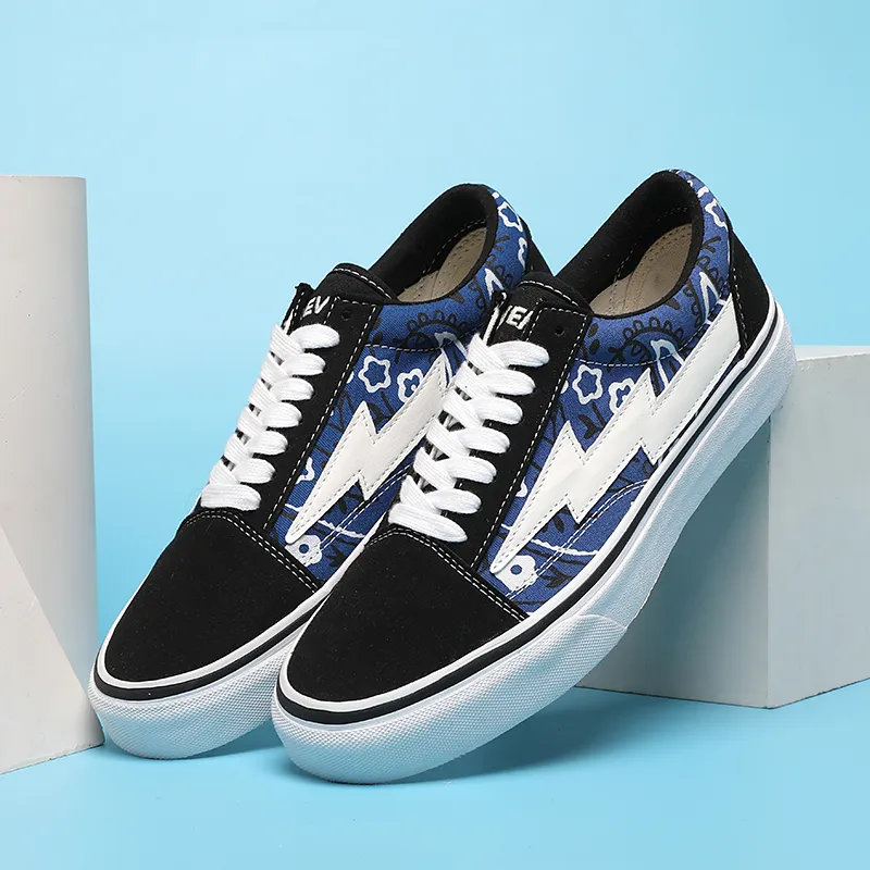 REVENFE X SPOTM x BURNING FLAME Slip Resistant, Abrasion Resistant, Breathable Low Top Canvas Shoes Unisex-62