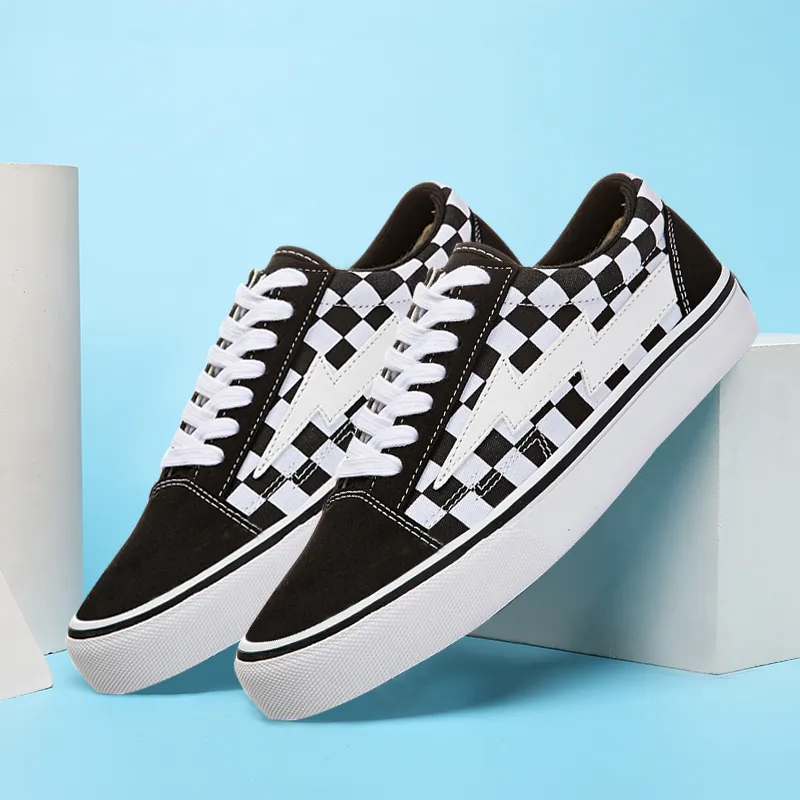 REVENFE X SPOTM x BURNING FLAME Slip Resistant, Abrasion Resistant, Breathable Low Top Canvas Shoes Unisex-32