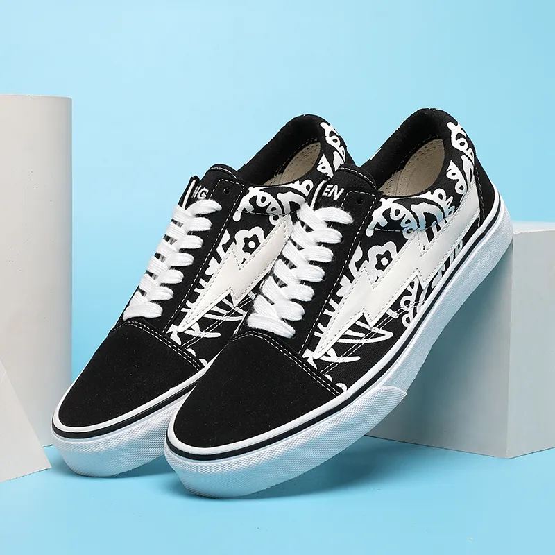 REVENFE X SPOTM x BURNING FLAME Slip Resistant, Abrasion Resistant, Breathable Low Top Canvas Shoes Unisex-57