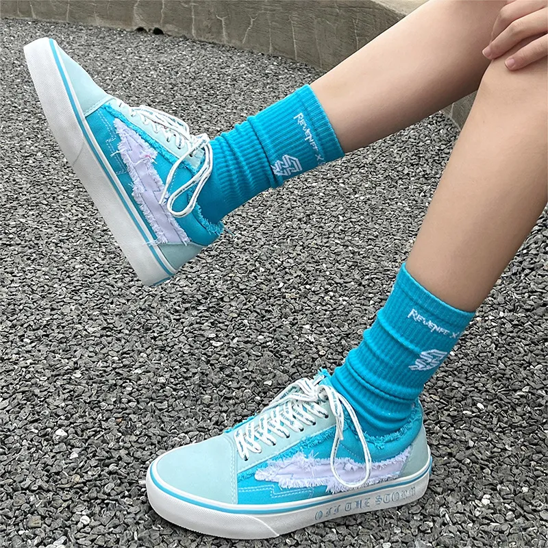REVENFE X SPOTM x BURNING FLAME Slip Resistant, Breathable, Lightweight Low Top Canvas Shoes Unisex-23