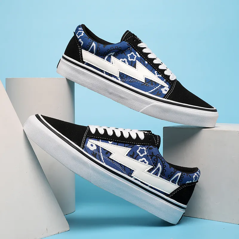 REVENFE X SPOTM x BURNING FLAME Slip Resistant, Abrasion Resistant, Breathable Low Top Canvas Shoes Unisex-64