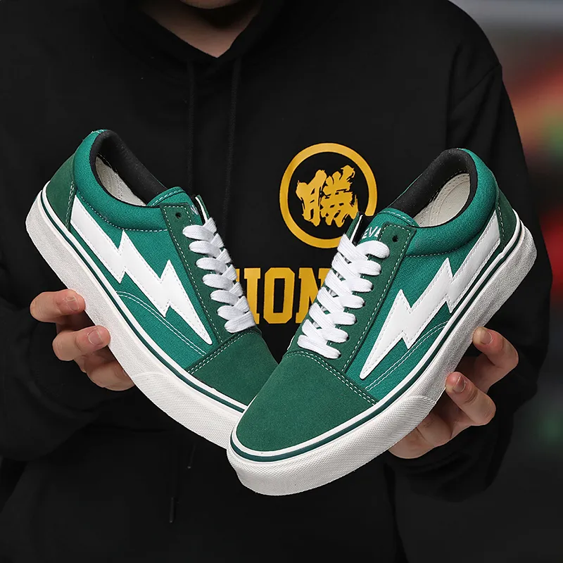 REVENFE X SPOTM x BURNING FLAME Slip Resistant, Abrasion Resistant, Breathable Low Top Canvas Shoes Unisex-52