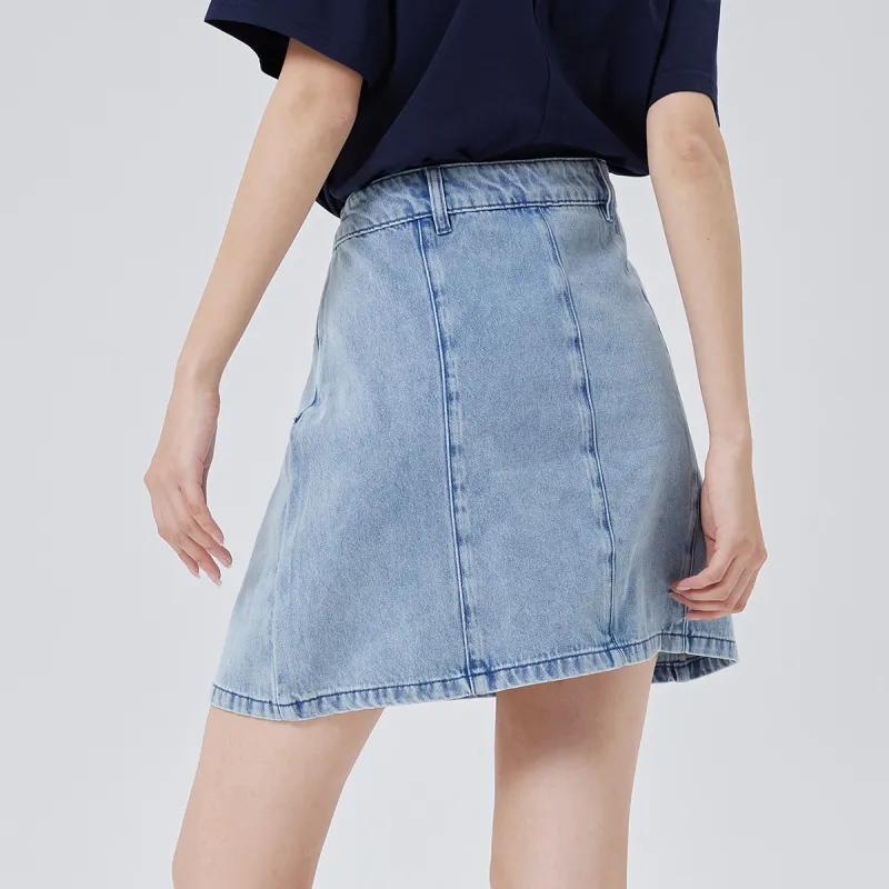 ERAL Denim Short Skirts Women's Cloud White-7