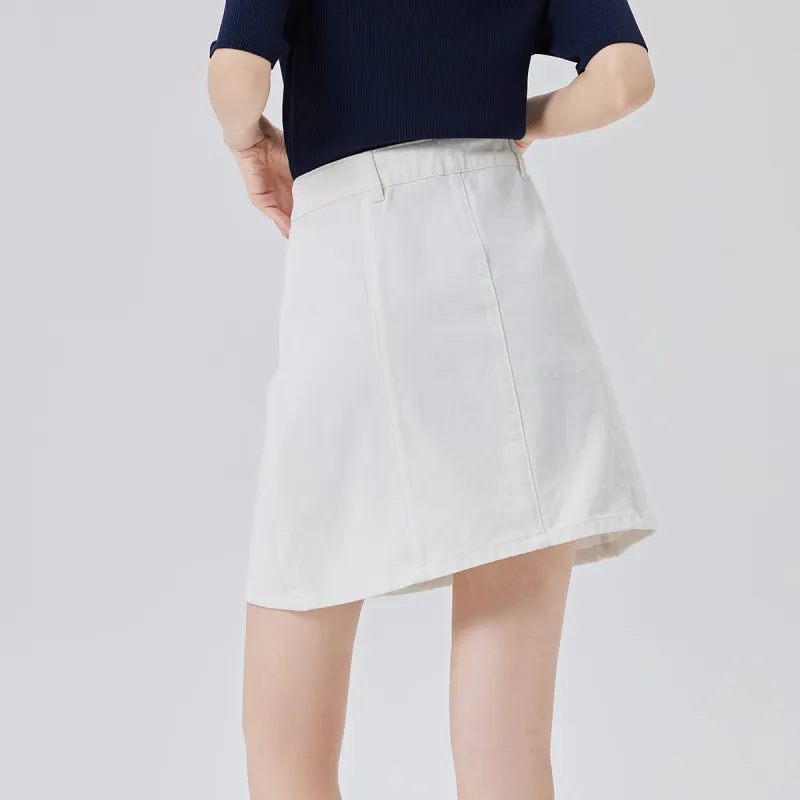 ERAL Denim Short Skirts Women's Cloud White-4