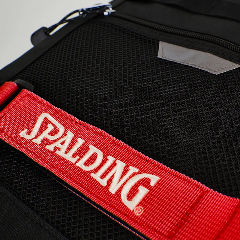 SPALDING Polyester Backpack Unisex Black Red-5