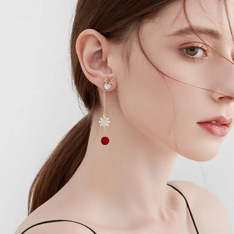 MCK 925 Silver Needles Earrings Women's-1
