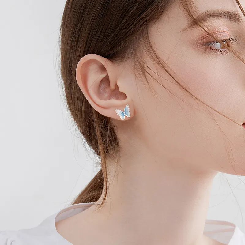 MCK 925 Sterling Silver Needle Stud Earrings Women's-2
