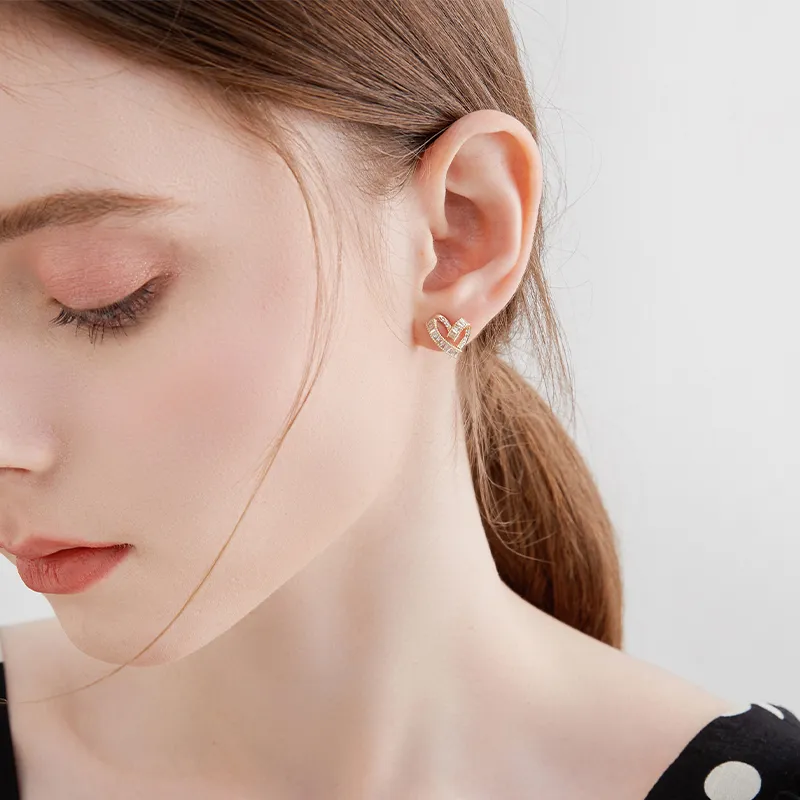 MCK 925 Silver Needles Stud Earrings Women's-1