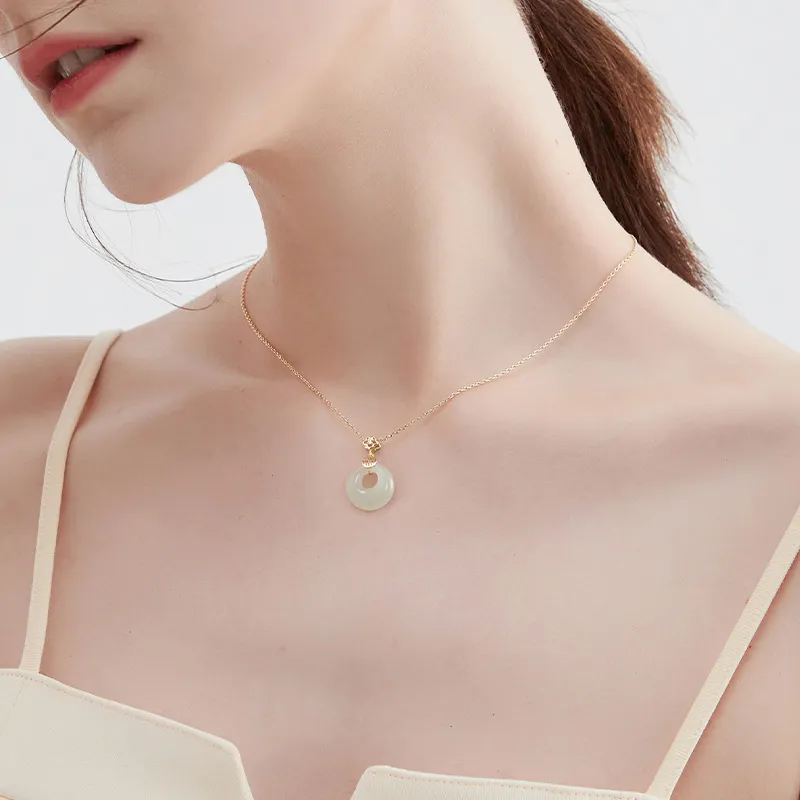 MCK Earrings Pale Greenish White Jade Women's-11