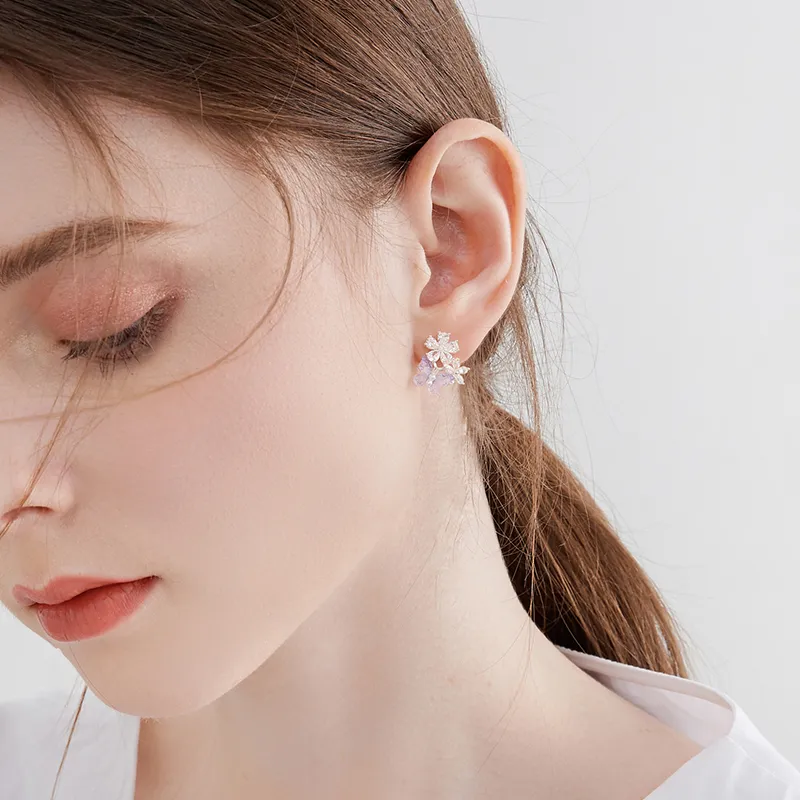 MCK 925 Sterling Silver Needle Stud Earrings Women's-3