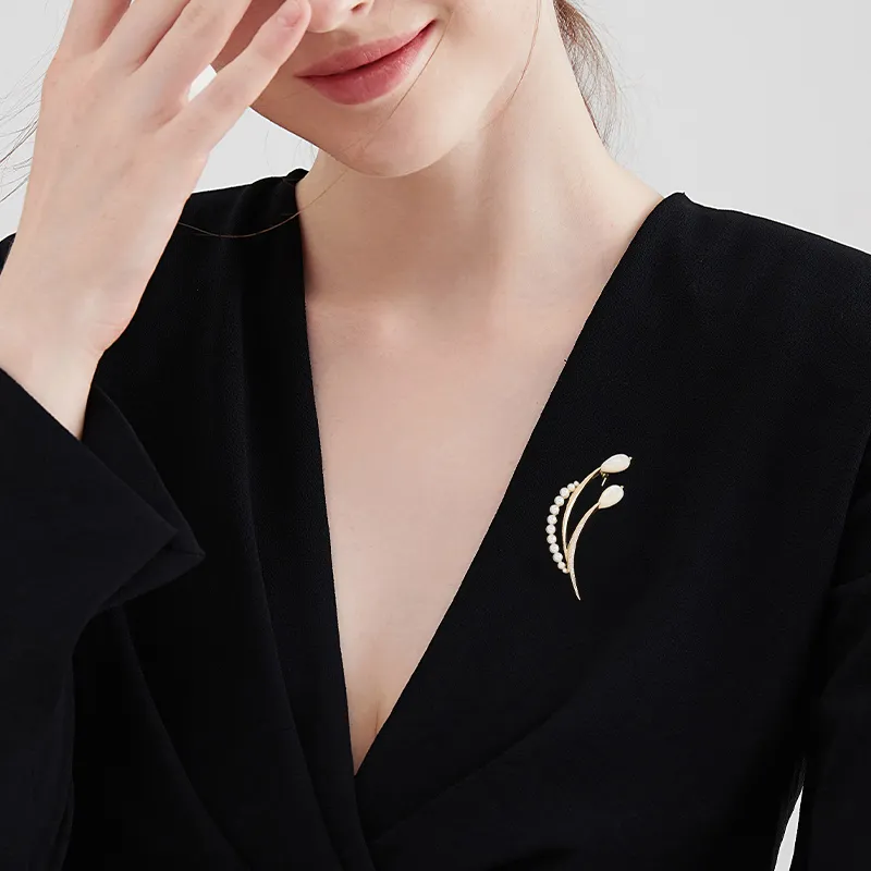 MCK Faux Pearl Brooches Women's-1
