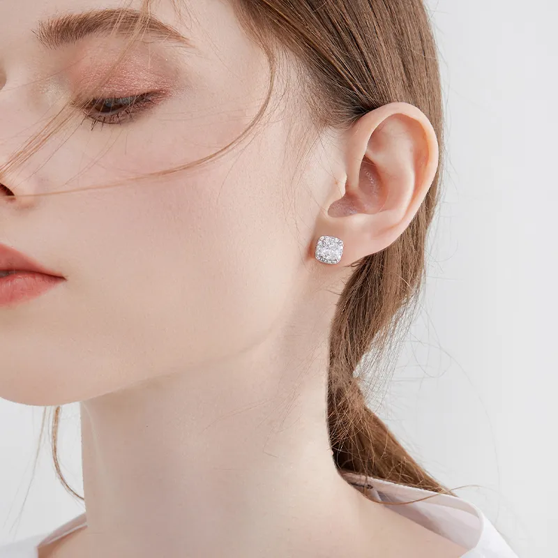 MCK 925 Sterling Silver Needle Stud Earrings Women's-3