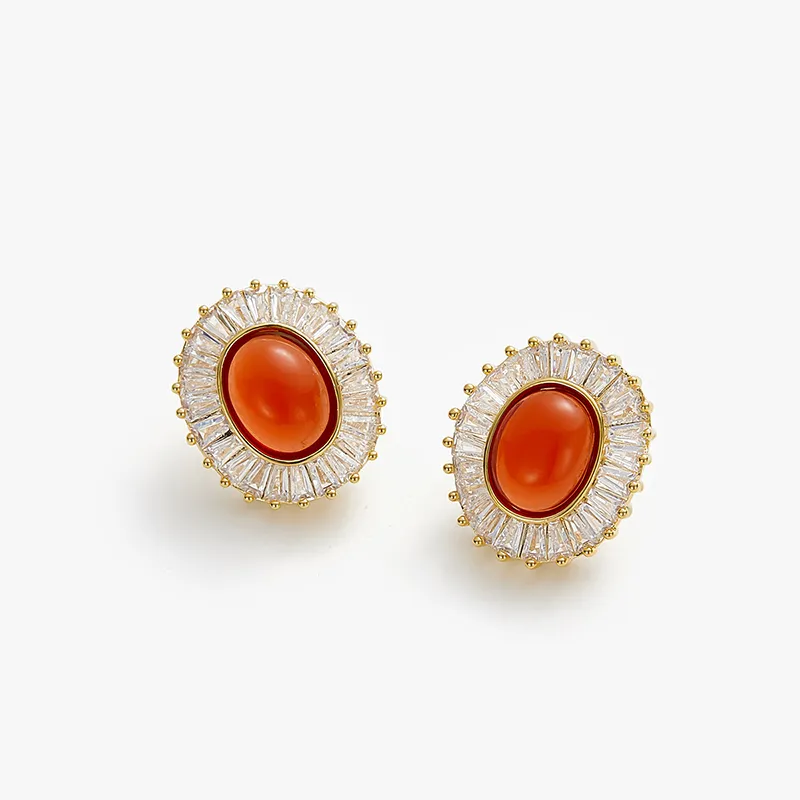 MCK 925 Silver Needles Stud Earrings Women's-2