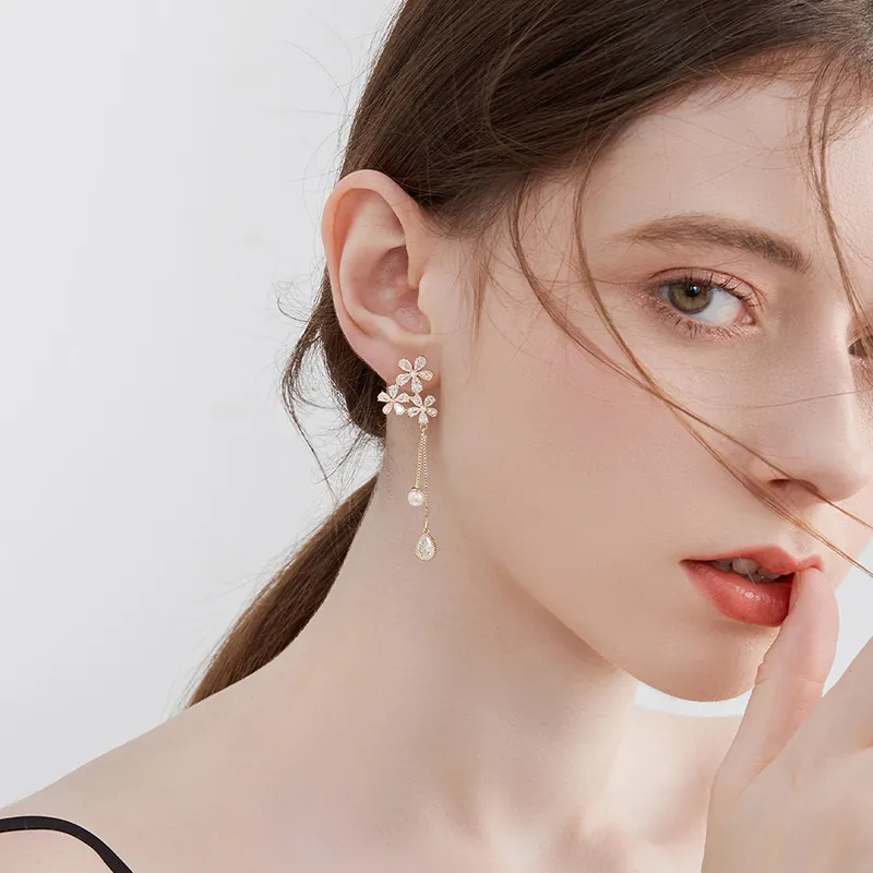 MCK 925 Silver Needles Earrings Women's-1