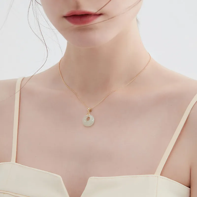 MCK Earrings Pale Greenish White Jade Women's-9