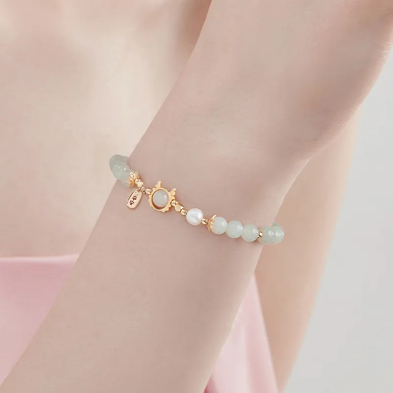 MCK Bracelets Pale Greenish White Jade Women's-1