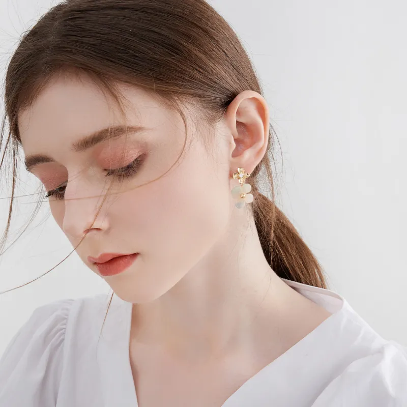 MCK 925 Sterling Silver Needle Earrings Women's-3
