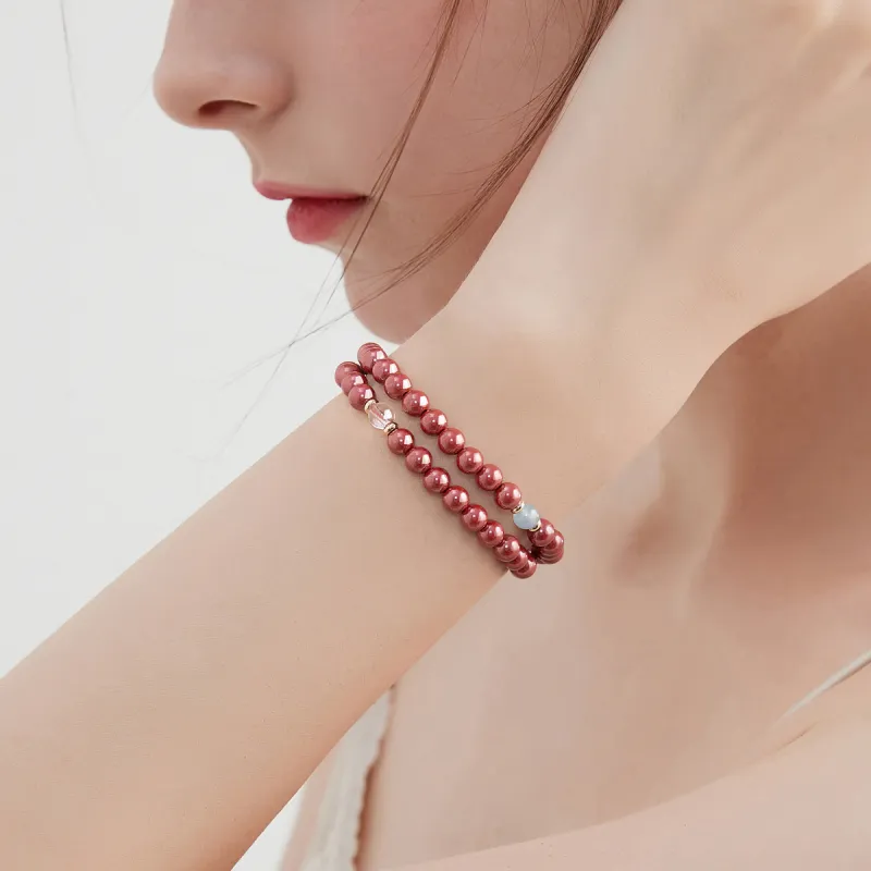 MCK Reconstructed Cinnabar Jade Bracelets Women's-1